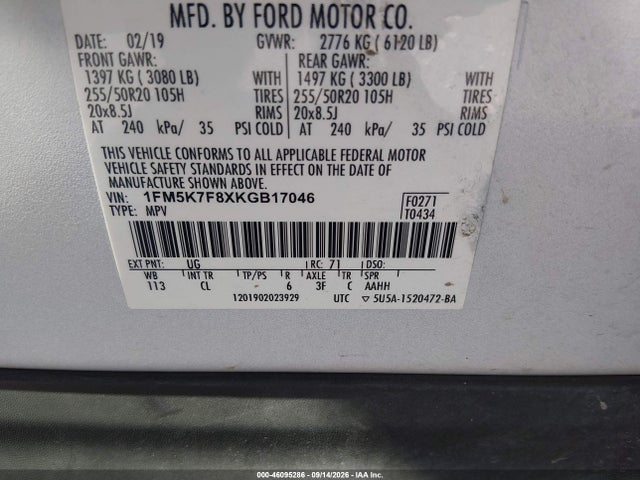 2019 FORD EXPLORER LIMITED 9