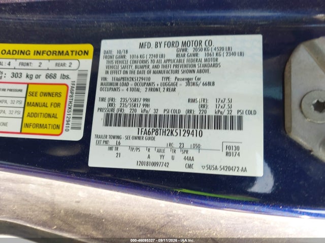 2019 FORD MUSTANG ECOBOOST 9