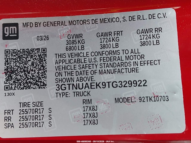 2026 GMC SIERRA 1500 , STANDARD BED, PRO, 4WD 9