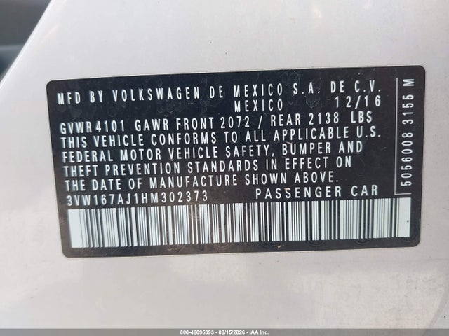 2017 VOLKSWAGEN JETTA 1.4T S 9