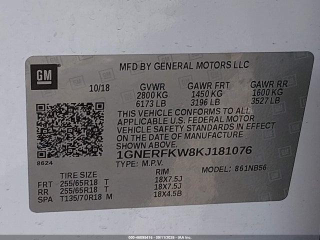 2019 CHEVROLET TRAVERSE LS 9