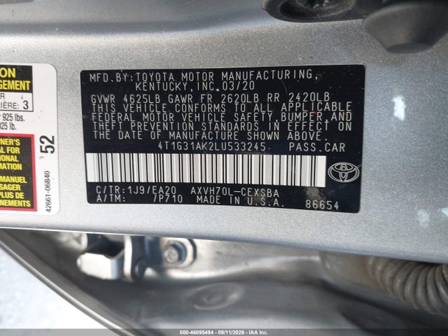 2020 TOYOTA CAMRY SE HYBRID 9