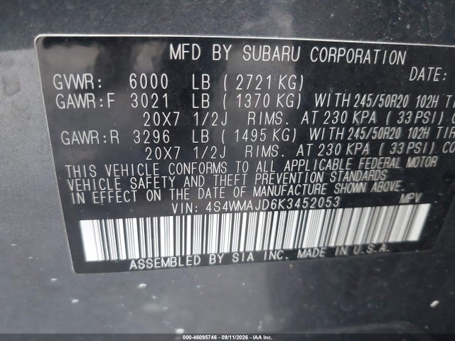 2019 SUBARU ASCENT LIMITED 9