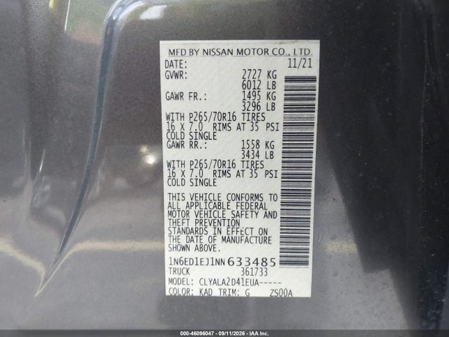 2022 NISSAN FRONTIER S 4X2 9