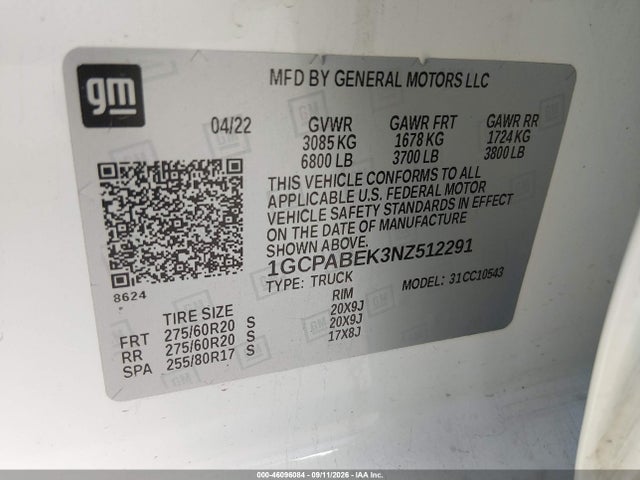 2022 CHEVROLET SILVERADO 1500 2WD SHORT BED CUSTOM 9