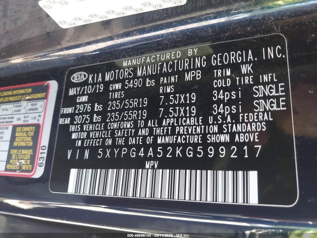2019 KIA SORENTO 3.3L S 9