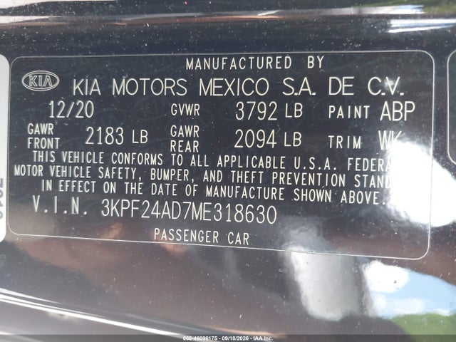 2021 KIA FORTE LXS 9