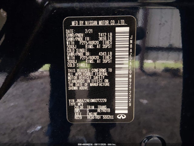 2021 INFINITI QX80 LUXE AWD 9
