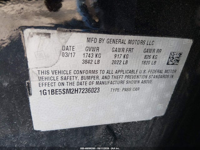 2017 CHEVROLET CRUZE LT AUTO 9