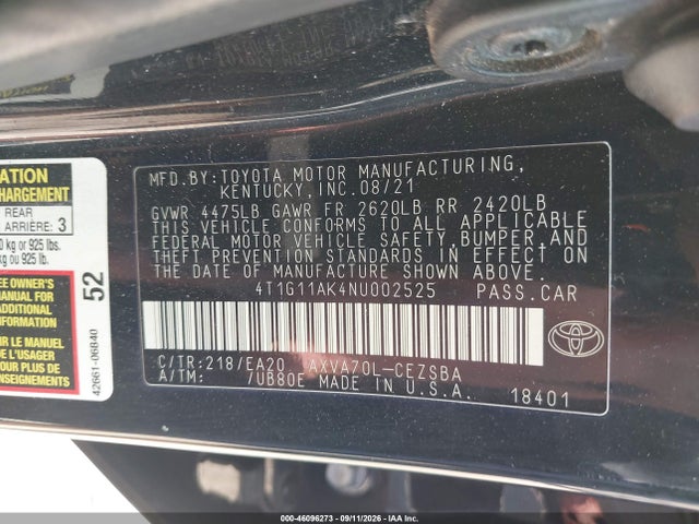 2022 TOYOTA CAMRY SE 9