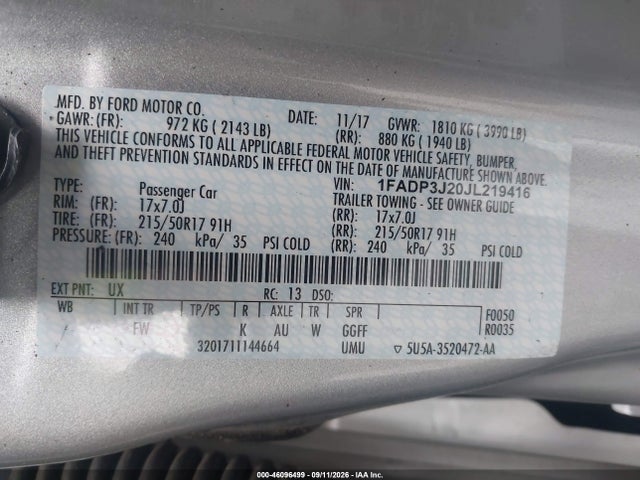 2018 FORD FOCUS TITANIUM 9