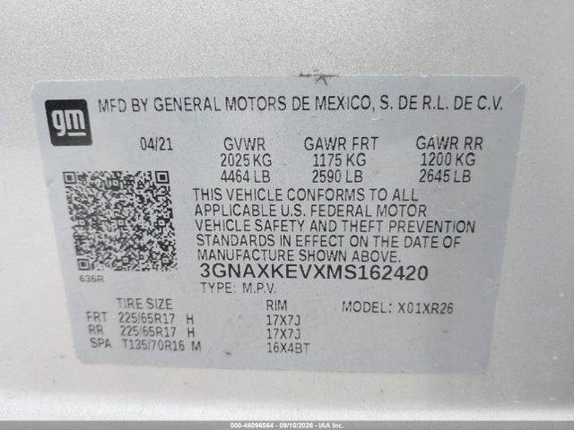 2021 CHEVROLET EQUINOX FWD LT 9