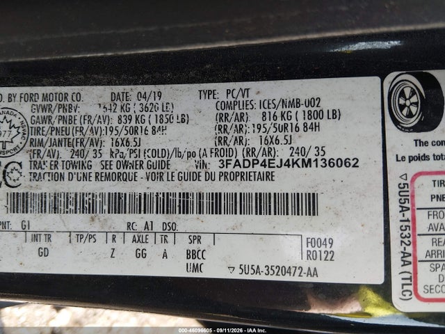 2019 FORD FIESTA SE 9