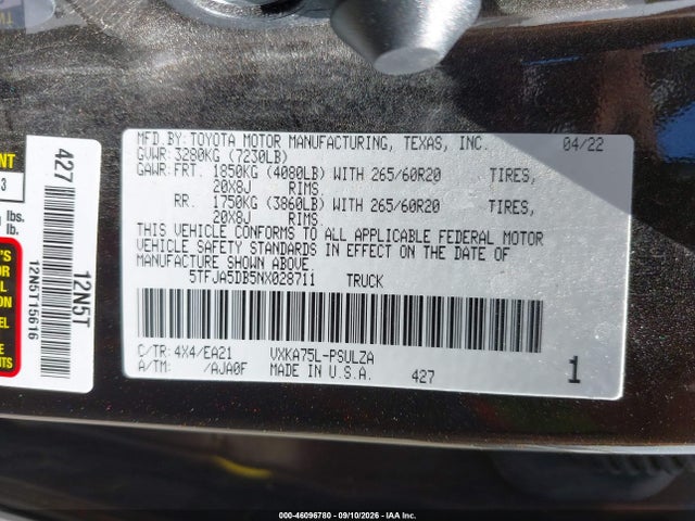 2022 TOYOTA TUNDRA LIMITED 9