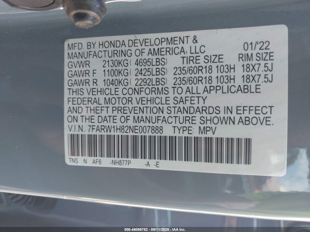 2022 HONDA CR-V 2WD EX-L 9