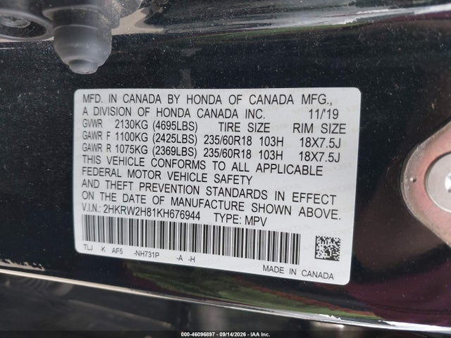 2019 HONDA CR-V EX-L 9