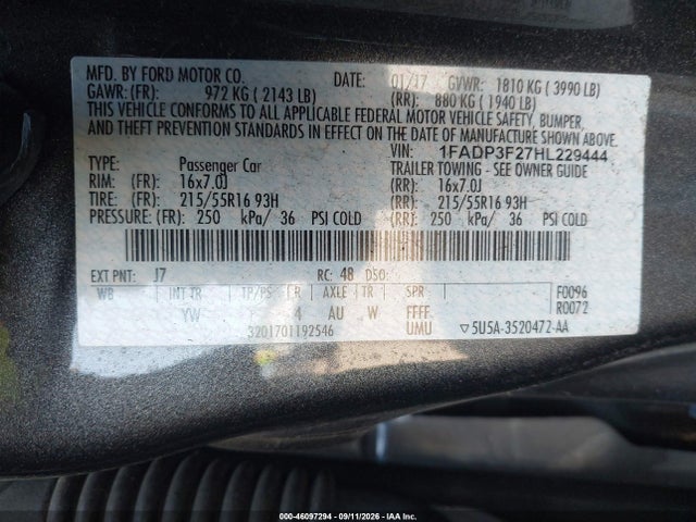 2017 FORD FOCUS SE 9