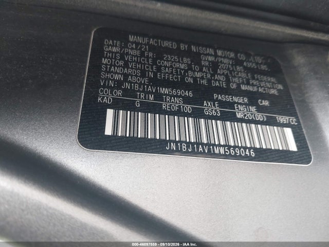 2021 NISSAN ROGUE SPORT S FWD XTRONIC CVT 9