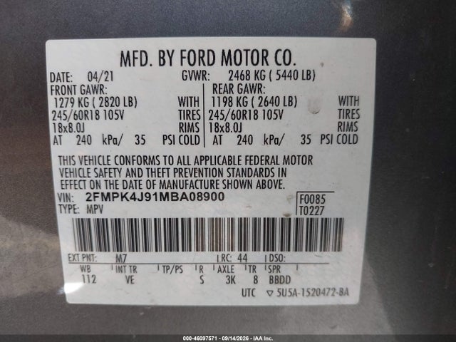 2021 FORD EDGE SEL 9