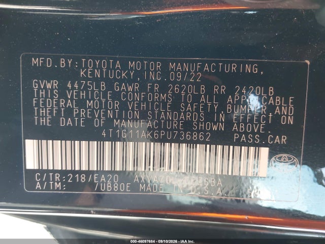 2023 TOYOTA CAMRY SE 9