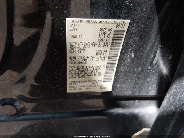 2017 NISSAN TITAN XD PLATINUM RESERVE DIESEL 9