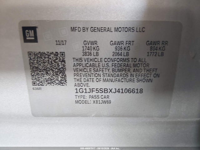 صورة 9 لـ 2018 Chevrolet SONIC PREMIER AUTO