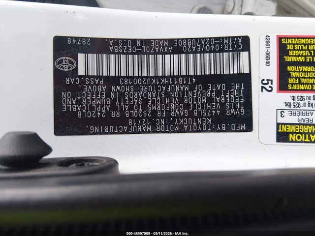 2019 TOYOTA CAMRY SE 9
