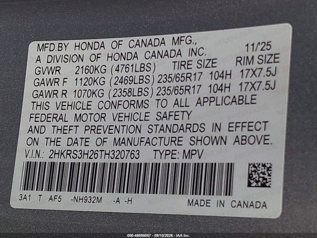 2026 HONDA CR-V LX 2WD 9