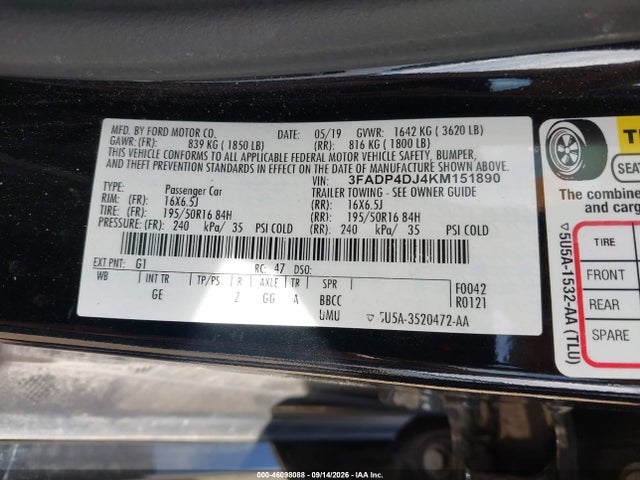 2019 FORD FIESTA ST LINE 9