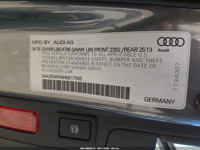 2017 AUDI A4 2.0T PREMIUM — фото 9