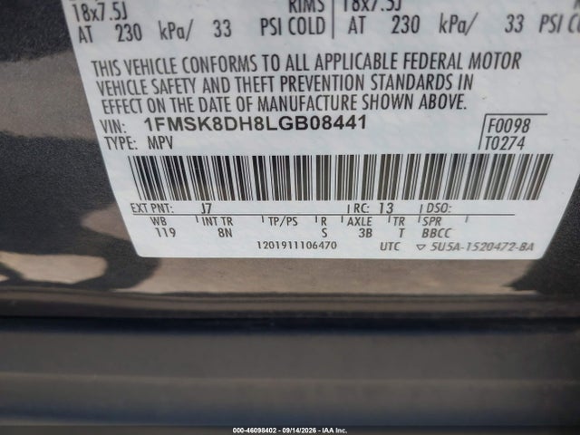 2020 FORD EXPLORER XLT 9