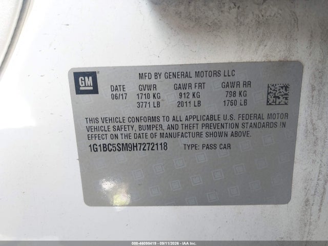 2017 CHEVROLET CRUZE LS AUTO 9