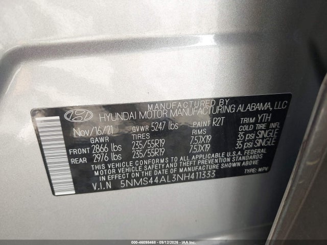 2022 HYUNDAI SANTA FE LIMITED 9