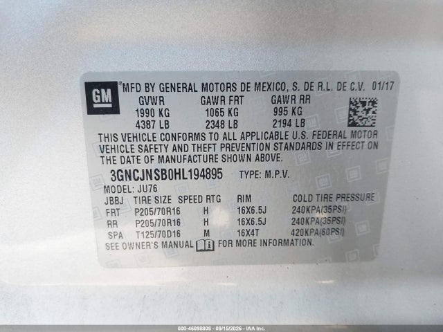 2017 CHEVROLET TRAX LS 9