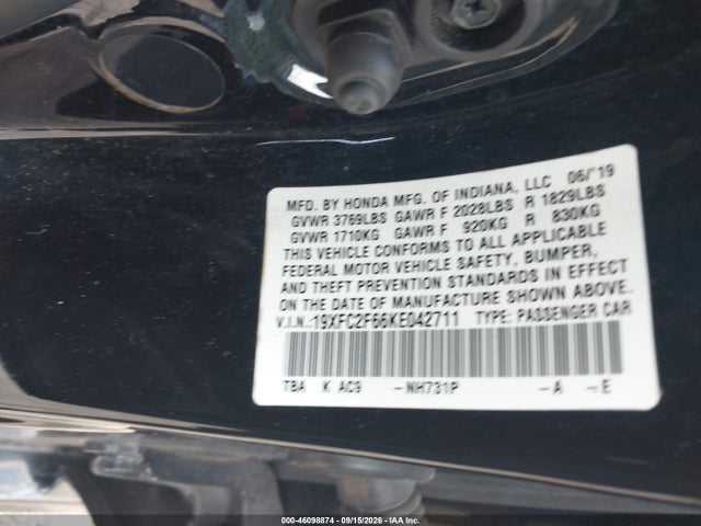 2019 HONDA CIVIC LX 9