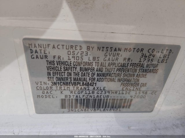 2023 NISSAN VERSA 1.6 SV XTRONIC CVT 9