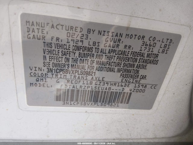 2023 NISSAN KICKS S XTRONIC CVT 9