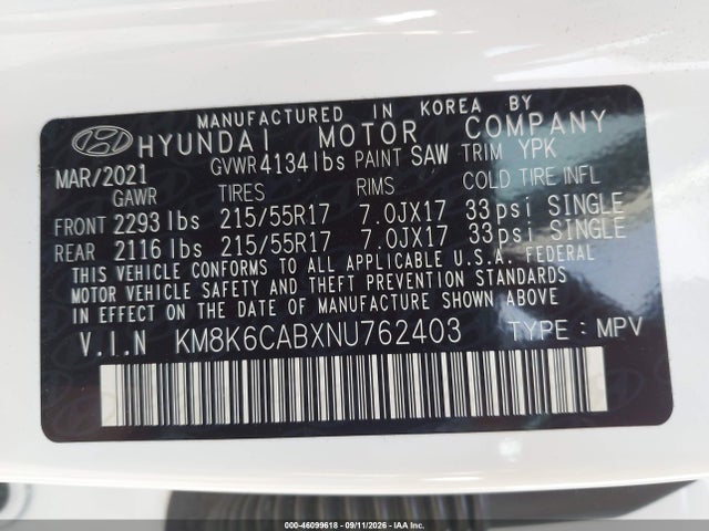 2022 HYUNDAI KONA SEL 9