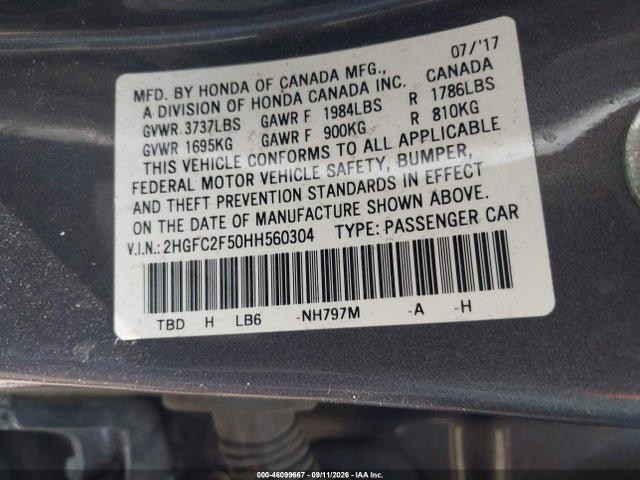 2017 HONDA CIVIC LX 9