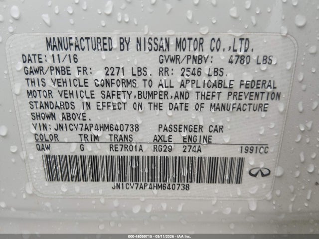 2017 INFINITI Q50 2.0T BASE 9