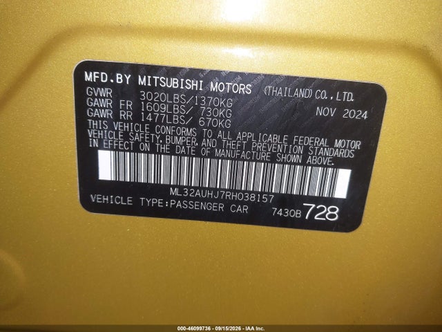 2024 MITSUBISHI MIRAGE LE 9