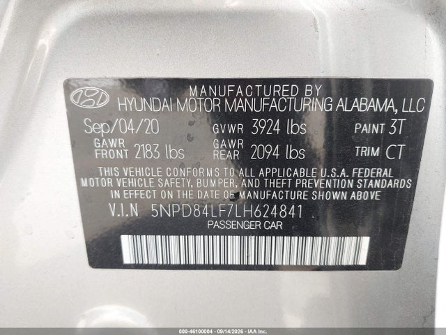 2020 HYUNDAI ELANTRA LIMITED 9