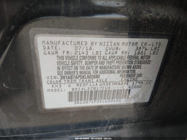 2019 NISSAN SENTRA SV 9