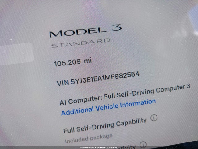 2021 TESLA MODEL 3 STANDARD RANGE PLUS REAR-WHEEL DRIVE 15