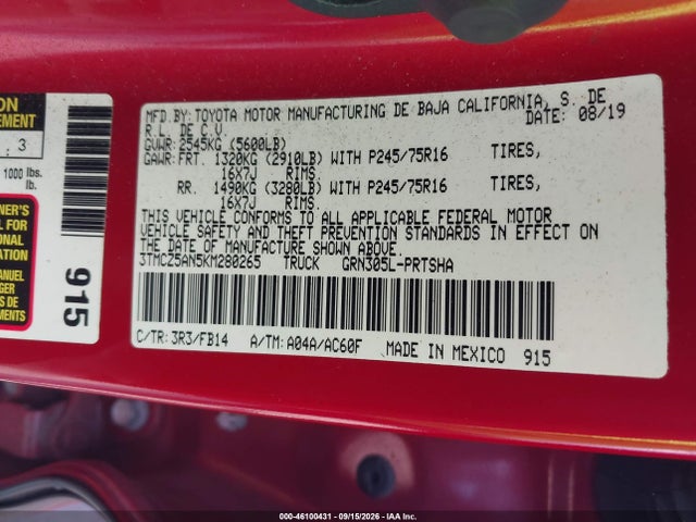 2019 TOYOTA TACOMA SR V6 9