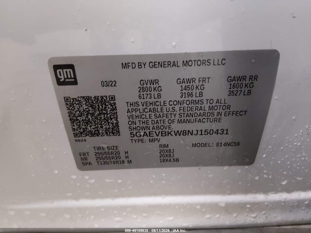 2022 BUICK ENCLAVE AWD PREMIUM 9