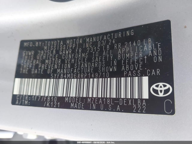 2024 TOYOTA COROLLA LE 9