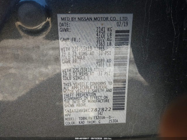 2019 NISSAN ROGUE SL 9