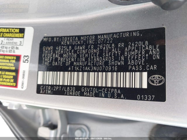 2022 TOYOTA CAMRY XSE V6 9