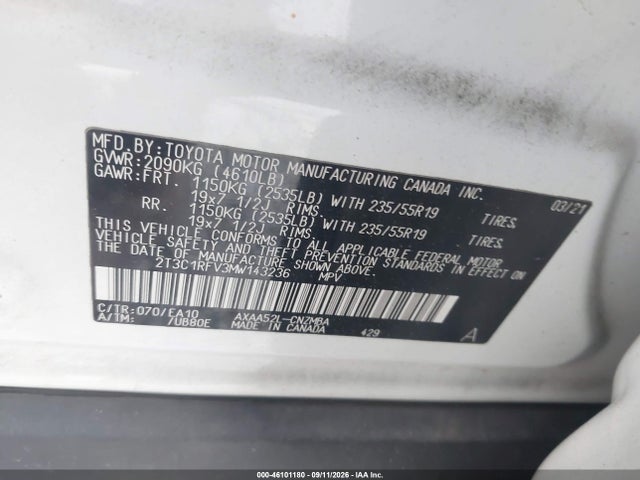 2021 TOYOTA RAV4 XLE PREMIUM 9